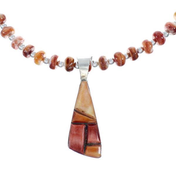 Navajo Oyster Shell Genuine Sterling Silver Bead Necklace Set JX130643